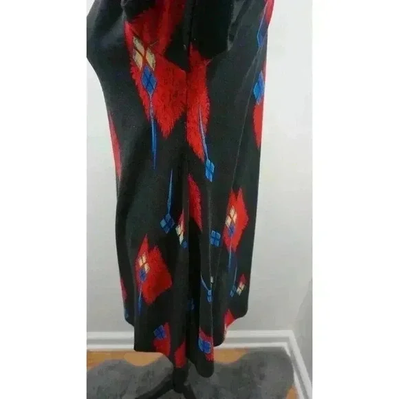 LuLaRoe Carly Dress - Black with Red and Blue Print - Size XS - Picture 6 of 12